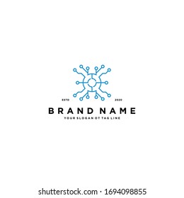 Spider tech logo design vector template