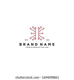 Spider tech logo design vector template