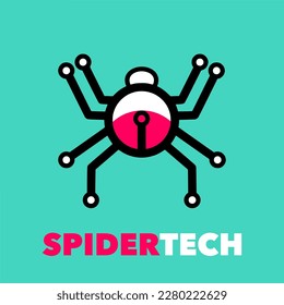 Spider technology simple mascot logo