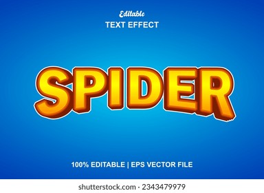 spider text effect with orange graphic style and editable.