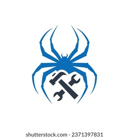 Spider Tools Flat Blue Icon Isolate On White Background Vector Illustration | Seo Icons