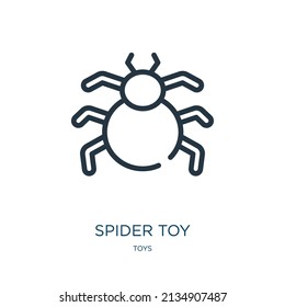 spider toy thin line icon. toy, cute linear icons from toys concept isolated outline sign. Vector illustration symbol element for web design and apps.