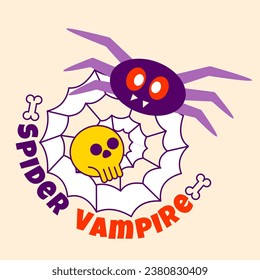 spider vampire for halloween illustration