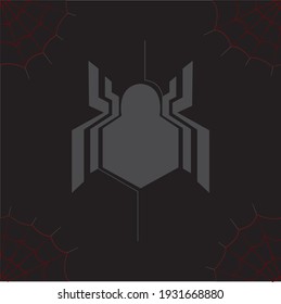 Spider vector art design back and white