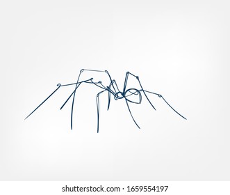Spinnenkunst-Vektorillustration-Linie einzeln doodale Illustration