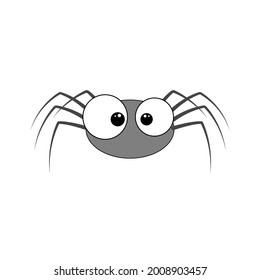 Vector de araña. Araña de dibujos animados con los ojos.