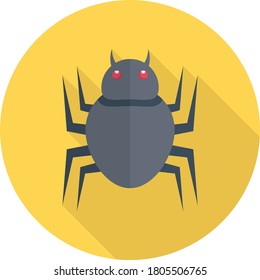 spider vector flat color icon 