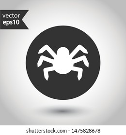 Spider vector flat icon. Illustration of vector spider icon. Insect vector sign. EPS 10 symbol. Round icon design