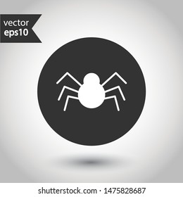 Spider vector flat icon. Illustration of vector spider icon. Insect vector sign. EPS 10 symbol. Round icon design