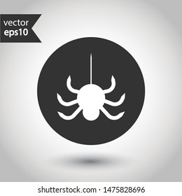 Spider vector flat icon. Illustration of vector spider icon. Insect vector sign. EPS 10 symbol. Round icon design