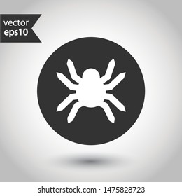 Spider vector flat icon. Illustration of vector spider icon. Insect vector sign. EPS 10 symbol. Round icon design