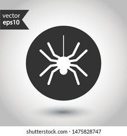 Spider vector flat icon. Illustration of vector spider icon. Insect vector sign. EPS 10 symbol. Round icon design