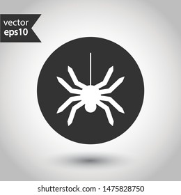 Spider vector flat icon. Illustration of vector spider icon. Insect vector sign. EPS 10 symbol. Round icon design