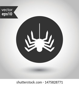 Spider vector flat icon. Illustration of vector spider icon. Insect vector sign. EPS 10 symbol. Round icon design