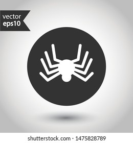 Spider vector flat icon. Illustration of vector spider icon. Insect vector sign. EPS 10 symbol. Round icon design