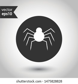 Spider vector flat icon. Illustration of vector spider icon. Insect vector sign. EPS 10 symbol. Round icon design