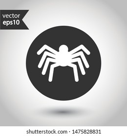 Spider vector flat icon. Illustration of vector spider icon. Insect vector sign. EPS 10 symbol. Round icon design