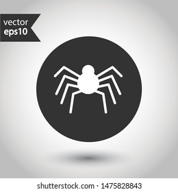 Spider vector flat icon. Illustration of vector spider icon. Insect vector sign. EPS 10 symbol. Round icon design