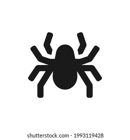 Icono vectorial de araña. El logo del símbolo negro araña aislado. Concepto de Halloween Ilustración vectorial EPS 10