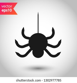 Spider vector icon. Insect vector sign. Illustration of vector spider icon. EPS 10