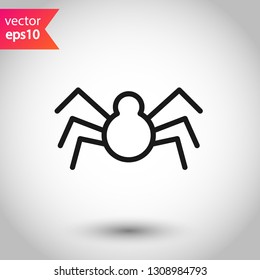 Spider vector icon. Insect vector sign. Illustration of vector spider icon. EPS 10