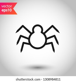 Spider vector icon. Insect vector sign. Illustration of vector spider icon. EPS 10
