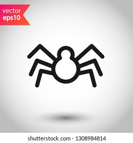 Spider vector icon. Insect vector sign. Illustration of vector spider icon. EPS 10