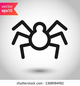 Spider vector icon. Insect vector sign. Illustration of vector spider icon. EPS 10
