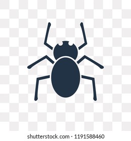 Spider vector icon isolated on transparent background, Spider transparency concept can be used web and mobile