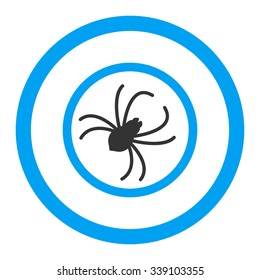 Spider vector icon. Style is bicolor flat rounded symbol, blue and gray colors, rounded angles, white background.