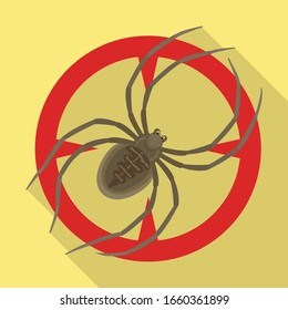 Spider vector icon.Flat vector icon isolated on white background spider .