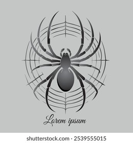  Spider Vector  Illustration , isolated on gray background . Layers are single for any customization.