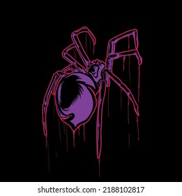 spider vector illustration on black background