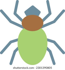 spider Vector illustration on a transparent background. Premium quality symmbols. Line Color vector icons for concept and graphic design.