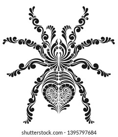 Spider Vector Illustration. Original black tattoo image