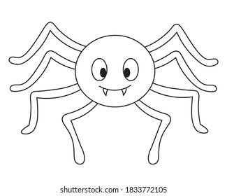 Spider Vector Illustration Outline On Isolated Stock Vector (Royalty ...