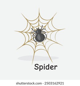 Spider Vector Illustration: Spooky Halloween Creepy Crawly Design