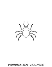  spider vector isolated on white background. Halloween illustration. Halloween line art vector. Perfect for coloring book, textiles, icon, web, painting, children's books, t-shirt print.