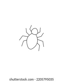 Spider vector isolated on white background, Halloween vector. Halloween line art vector. Perfect for coloring book, textiles, icon, web, painting, children's books, t-shirt print.