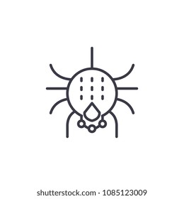 spider vector line icon, sign, illustration on background, editable strokes
