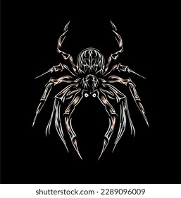 spider vector logo design for t-shirt or outwear design.