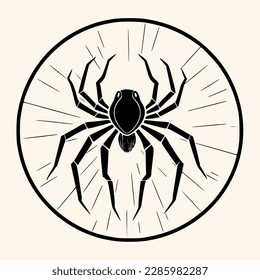 Spider vector for logo or icon, drawing Elegant minimalist style,abstract style Illustration
