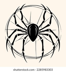 Spider vector for logo or icon, drawing Elegant minimalist style,abstract style Illustration