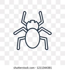 Spider vector outline icon isolated on transparent background, high quality linear Spider transparency concept can be used web and mobile