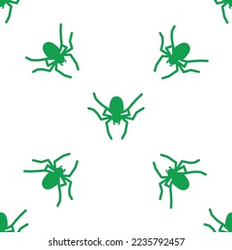 Spider vector seamless pattern on a white background. Insect pattern print on textiles, paper, wrapping paper theme