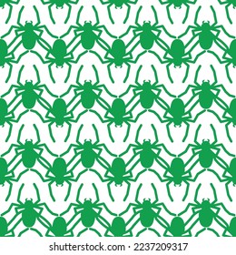Spider vector seamless pattern on a white background. Insect pattern print on textiles, paper, wrapping paper theme