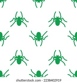 Spider vector seamless pattern on a white background. Insect pattern print on textiles, paper, wrapping paper theme