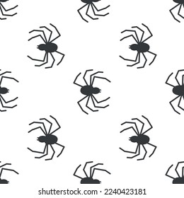 Spider vector seamless pattern on a white background. Insect pattern print on textiles, paper, wrapping paper theme