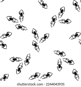 Spider vector seamless pattern on a white background. Insect pattern print on textiles, paper, wrapping paper theme