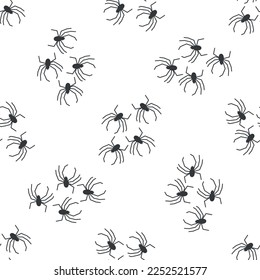 Spider vector seamless pattern on a white background. Insect pattern print on textiles, paper, wrapping paper theme